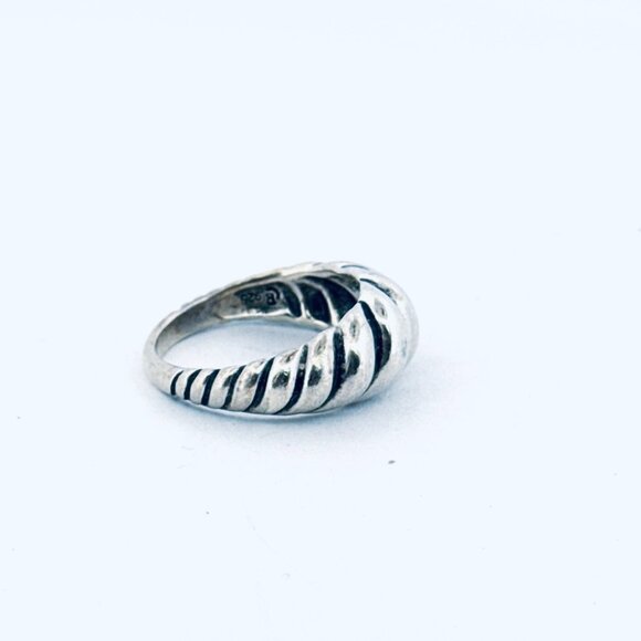 Estate Carolyn Pollack 925 Sterling Silver Ribbed Dome Twist Ring, Size 9, 7.2g - Picture 3 of 12